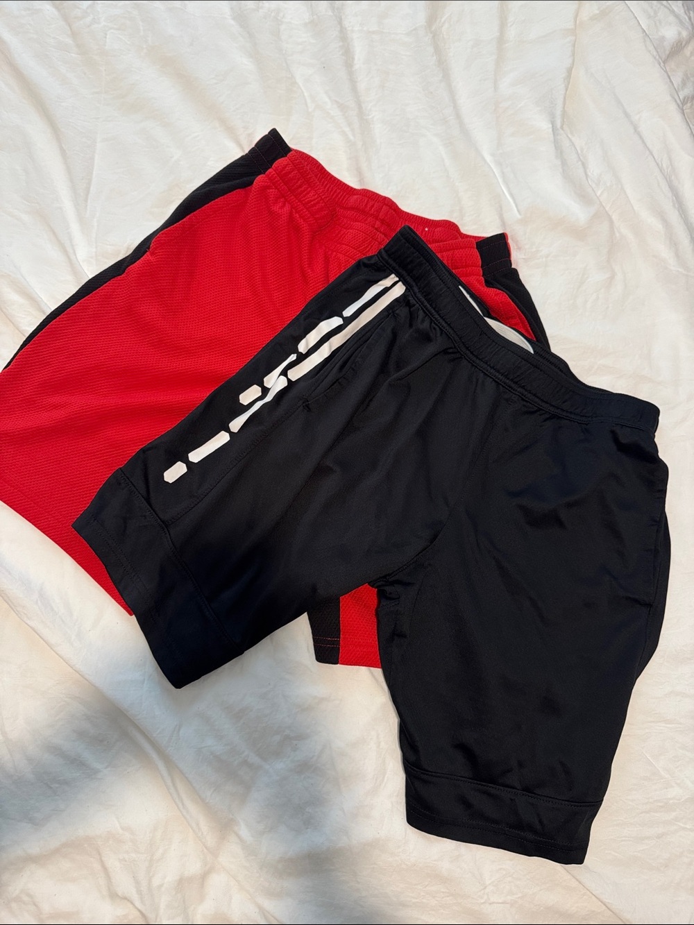All in Motion and Tek Gear Black and Red Boys Athletic Shorts 2-Pack